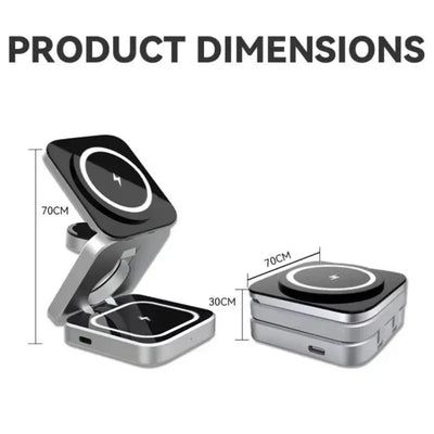 Foldable 3 In 1 Wireless Charger For iPhone And Watch - Smarsty