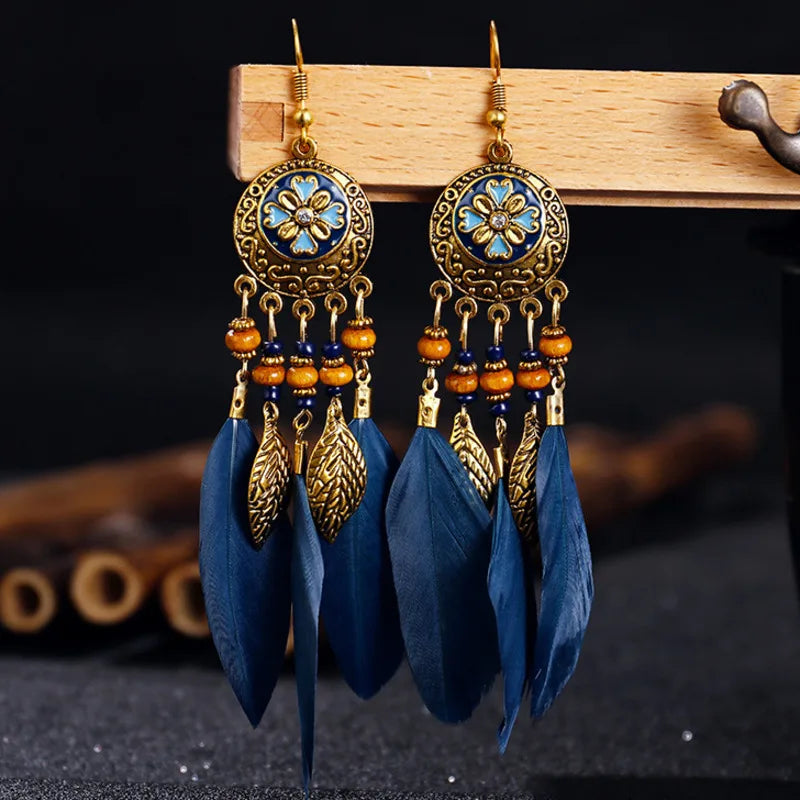 Trendy Bohemian Vintage Tassel Drop Earrings for Women - Smarsty