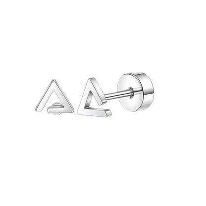 Stainless Steel Heart Moon Ear Studs Screw Back Cartilage - Smarsty