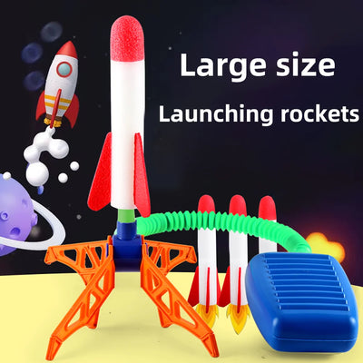 Kids Rocket Launcher Step Pump Power Air Pressed Stomp Outdoor Family Games Skyrocket Birthday Gifts Sports Toys For Children - Smarsty
