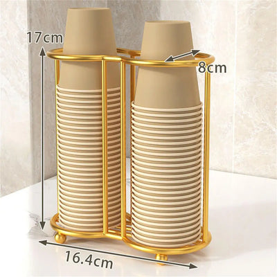Disposable Cup Storage Holder Rack Shelf Water Tea Cups Wood Dispenser with Longer Stick Mug Display Stand Organizer Supplies by Smarsty
