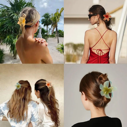 Bohemian Floral Hair Clips Beach Claw For Vacation Style - Smarsty