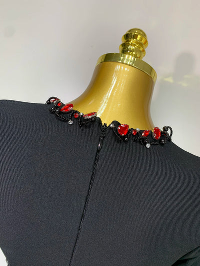 Luxury Birthday Women Celebrity Sexy Long Sleeve V Neck Rhinestone Black Bandage Dress 2025 Elegant Evening Club Party Dresses - Smarsty