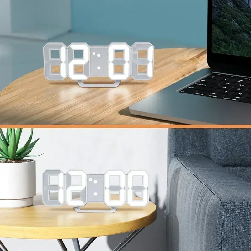 3D LED Digital Alarm Clock with Date and Temperature - Smarsty