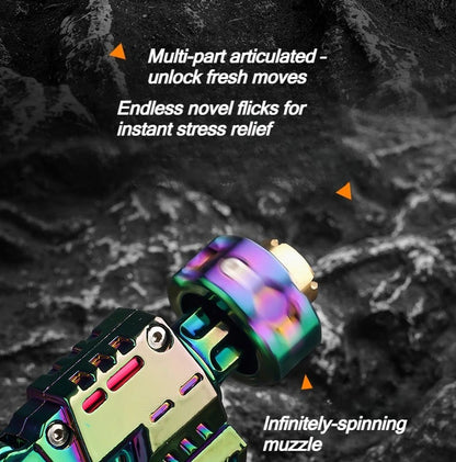 Shell-Ejecting Alloy Toy Pistol Set Stress Relief Fidget Sensory Toy Mini Finger Spinning Top EDC Desk Gadget Gift for Teen Boys - Smarsty