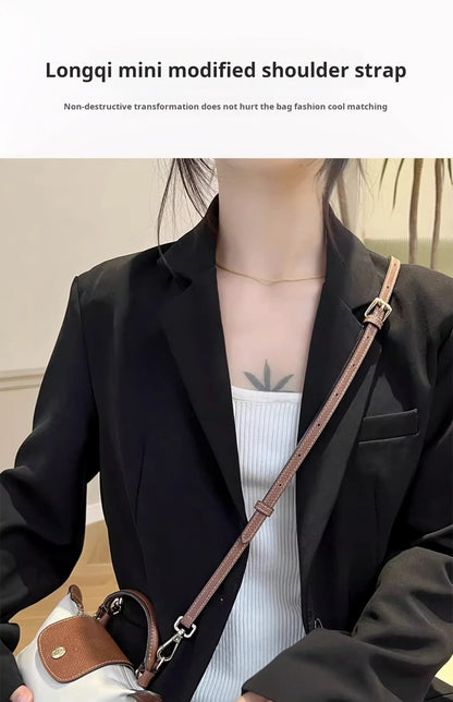 Leather Replacement Crossbody Bag Strap For Longchamp Mini Bag Shoulder Strap Without Punching Modification Bag Accessories