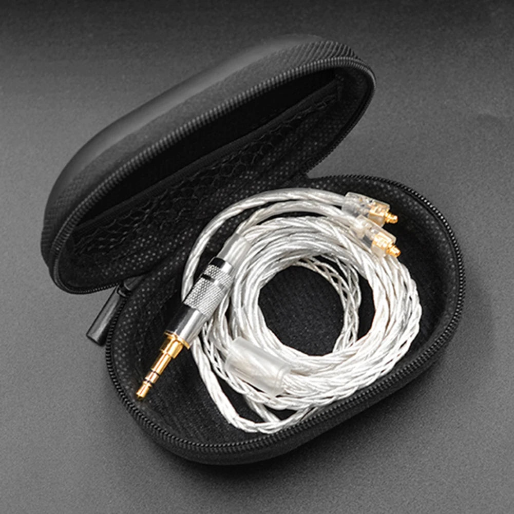 PU Leather Earphones Storage Case with Zipper Closure - Smarsty