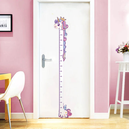 Cute Cartoon Unicorn Height Measuring Wall Stickers for Kids - Smarsty