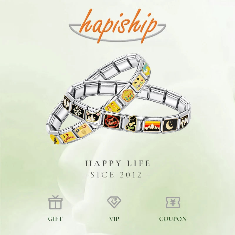 Womens Stainless Steel Charm Bracelet Elastic Fashion Bangle - Smarsty