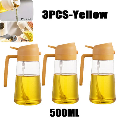 200/300/500ml Oil Spray Bottle BBQ Cooking Olive Oil Sprayer Plastic Baking Oil Spray Empty Bottle Vinegar Bottle Or  Oil brush - Smarsty