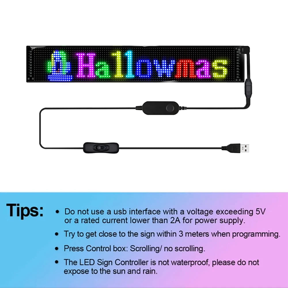 GOTUS LED Matrix Panel,Scrolling Bright Advertising LED Sign,LED Car Sign With Remote Control and Bluetooth Application Control