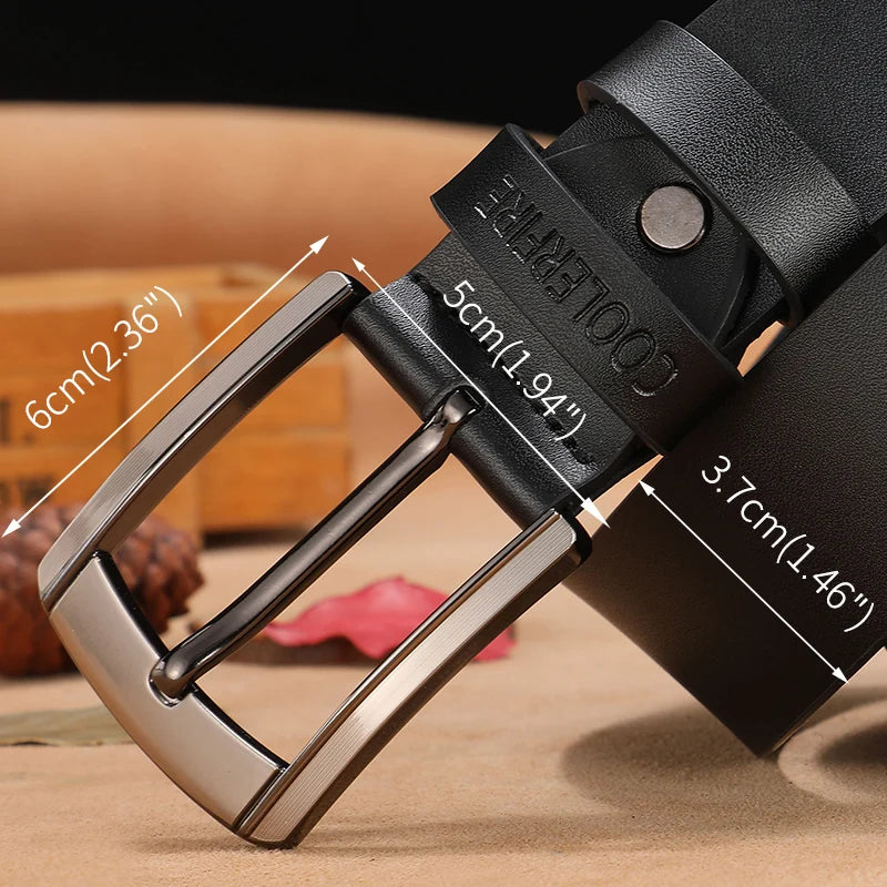 Men Genuine Leather Belt Luxury Cowskin Strap - Smarsty
