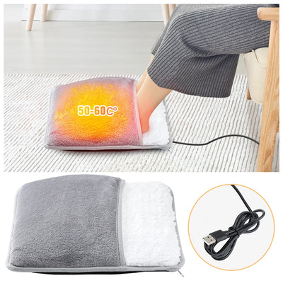 Winter Electric Foot Heating Pad USB Charging Soft Plush Washable Foot Warmer Heater Improve Sleeping Household Foot Warming Mat - Smarsty
