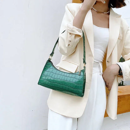 Retro Alligator Print PU Leather Small Women Handbag - Smarsty