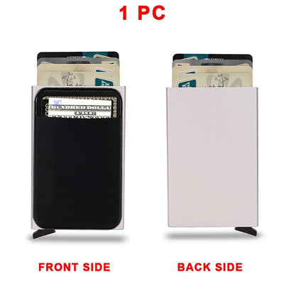 Rfid Smart Credit Card Holder Wallets Metal Slim Pop Up Minimalist Men Wallets Black Male Purse Money Bags Carteira Masculina - Smarsty