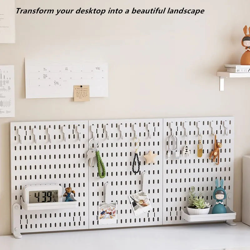 Punch-free Hole Board Vertical Desktop Wall Hanging Office Desk Storage Shelf Reading Room Desktop kitchen Bathroom Storage Rack by Smarsty