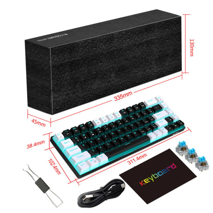 68 Keys Mechanical Keyboard With Ergonomic RGB Backlight