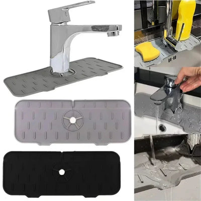 Kitchen Gadgets Silicone Faucet Absorbent Pad Shelf Sink Splash Catcher Countertop Protective Mat Bathroom Drain Mat Acceesories by Smarsty