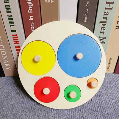 Montessori Toy Wooden Building Blocks Early Learning Educational Toys Color Shape Match Kids Puzzle Toys For Children Boys Girls - Smarsty