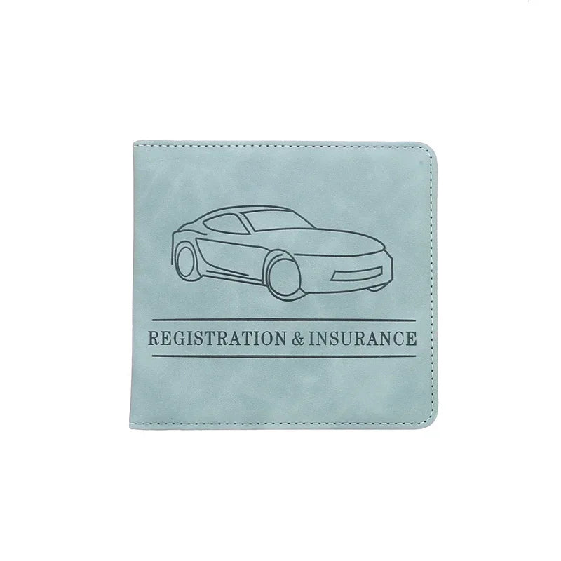 Car Registration Driver's License and Insurance Card Holder - Leather Vehicle Glove Box Automobile Documents Paperwork Organizer