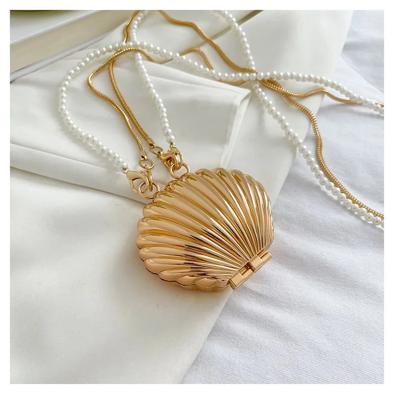 Pearl Mini Crossbody Bag Gold Shell Shoulder Purse Luxe - Smarsty