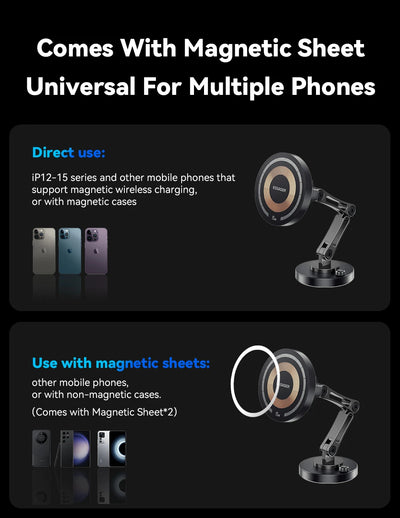 Magnetic MagSafe Wireless Car Charger Holder 15W Charging - Smarsty