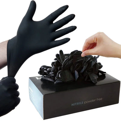 10/20/50/100PCS Black Nitrile Disposable Gloves for Work Latex Free Home Cleaning Glove Textured Mechanic Tattoo Hair Dye Beauty - Smarsty