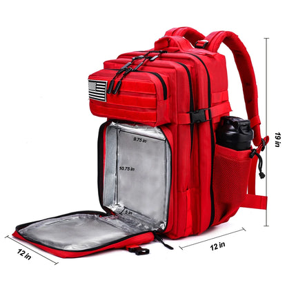 45L Meal Prep Management Backpack Gym Tactical Waterproof Insulated Lunch Cooler Bag Hiking Camping Travel Rucksack - Smarsty