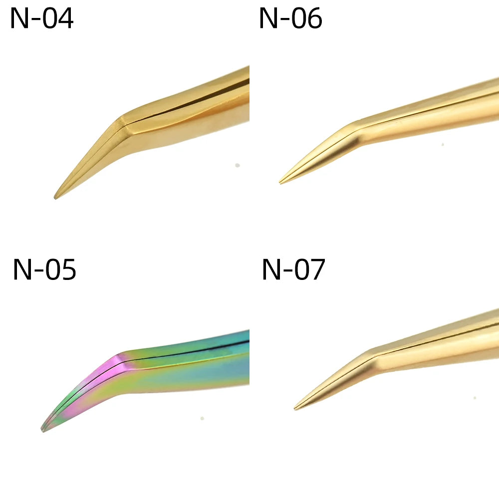 NAGARAKU Stainless Steel Eyelash Extension Tweezers Precision Grip - Smarsty