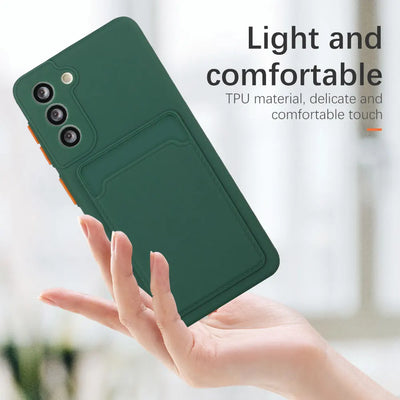 Card Slot Wallet Phone Case With Shockproof Bumper - Smarsty
