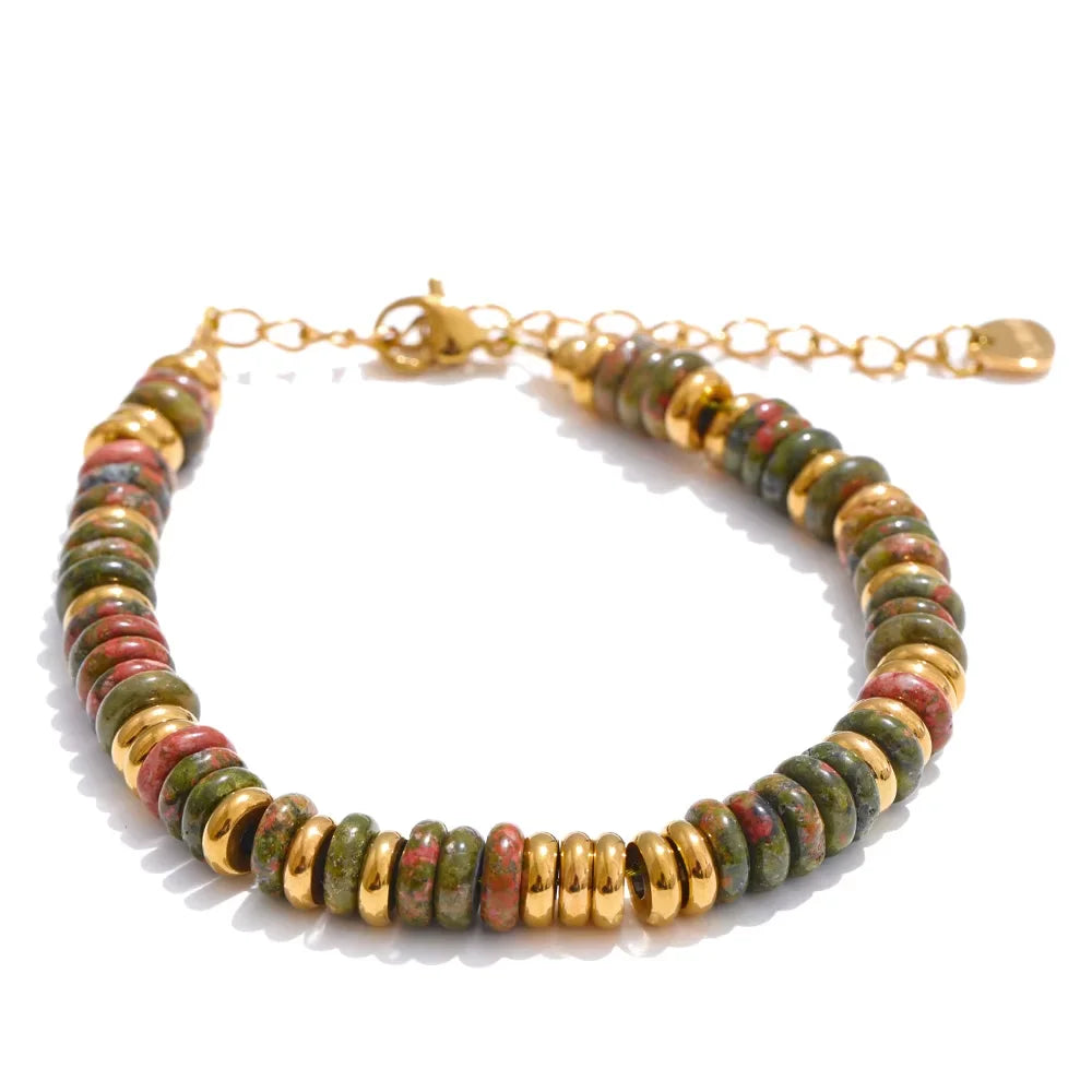 Colorful Natural Stone Beads Waterproof Bracelet for Women - Smarsty