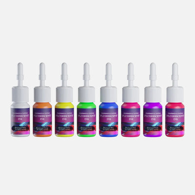 DM 8PCS 5ml Fluorescent Tattoo Ink Set Professional Tattoo Pigment Tattoo Painting Tattoo Supplies Professional Supply