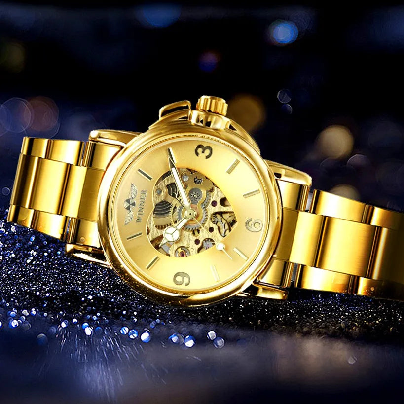 Elegant Luxury Automatic Skeleton Watch for Women - Smarsty