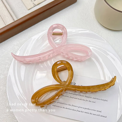 Jelly Color Bow Hair Claw Clip For Women Nonslip Hold - Smarsty