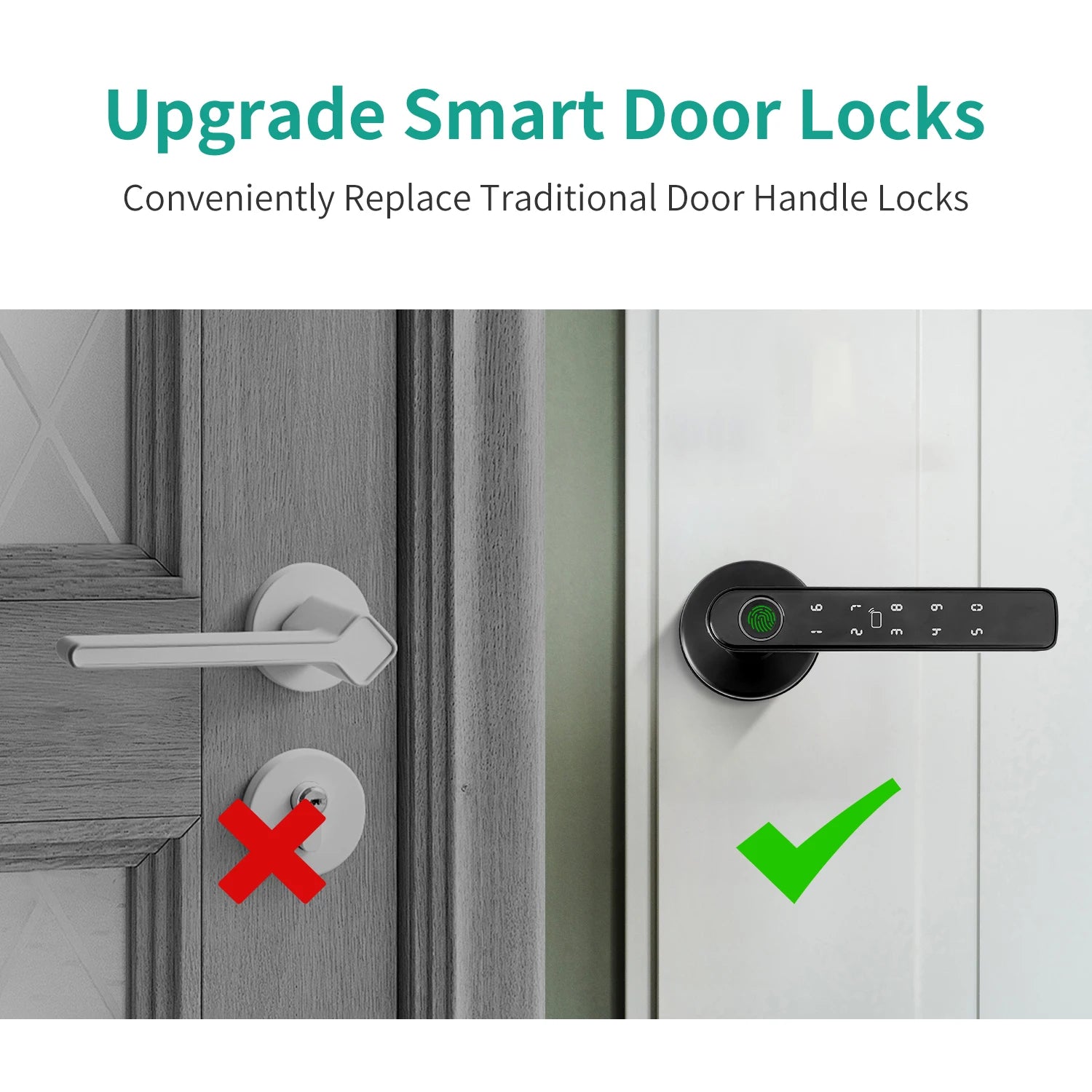 Tuya 5-in-1 Smart Door Lock with Fingerprint Access - Smarsty