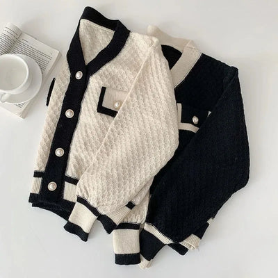Women's Korean Fashion New Korean Loose Long-sleeved Knit Sweater Cardigans Outwear Coat - Smarsty