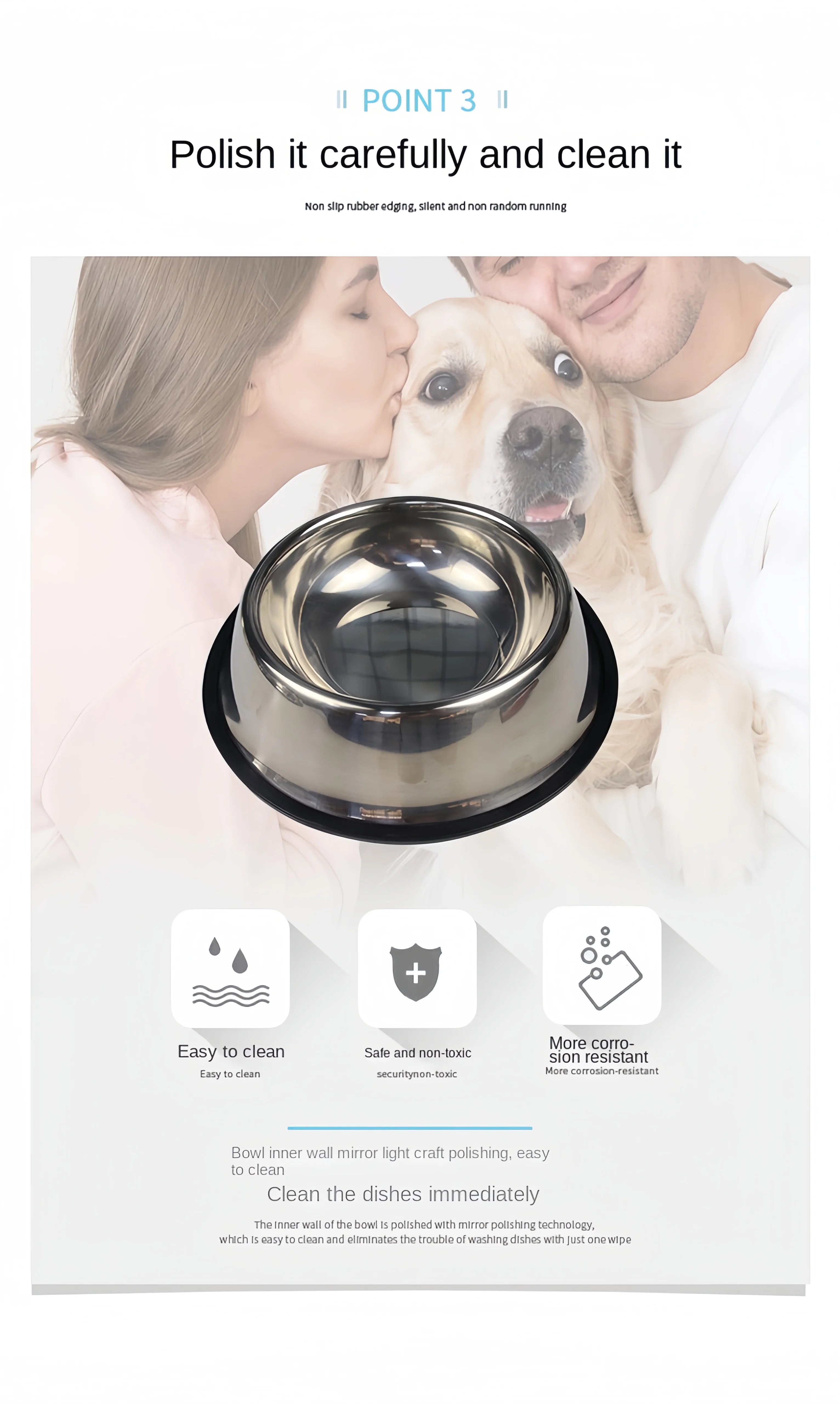 Durable Stainless Steel Pet Feeding Bowl Easy To Clean - Smarsty
