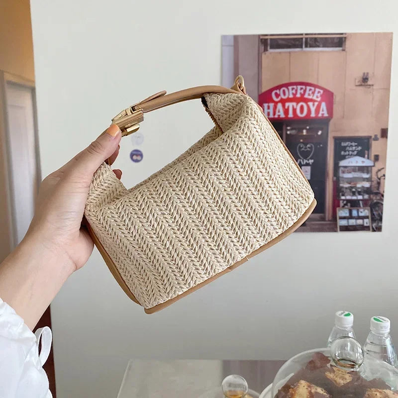 Yogodlns Summer Small Straw Handbag Crossbody Beach Bag - Smarsty
