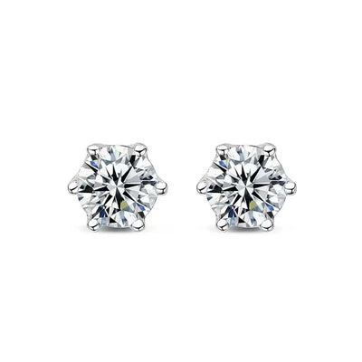 Moissanite Stud Earrings D Color 925 Sterling Silver - Smarsty