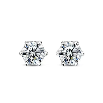 Moissanite Stud Earrings D Color 925 Sterling Silver - Smarsty