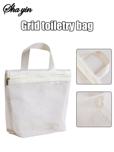 Clear Mesh Makeup Bag Portable Cosmetic Organizer Travel - Smarsty