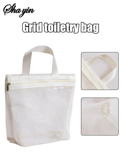 Clear Mesh Makeup Bag Portable Cosmetic Organizer Travel - Smarsty