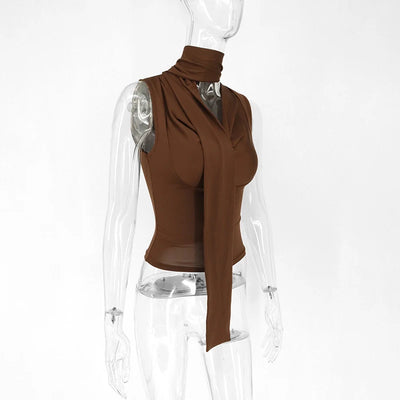 Solid Tank Summer New Women Sexy Sleeveless V-Neck Lady Top Fashion Bandage Streetwear Casual Slim Tank Elegant Knitted Clothing - Smarsty