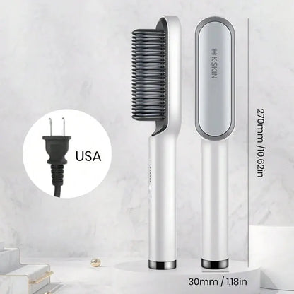 KSKIN 2 in 1 Hair Straightener Brush for Smooth Styling - Smarsty