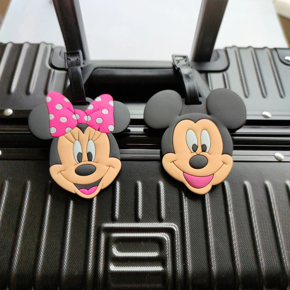 Cute Mickey and Minne Luggage Travel Accessories Tag Silica Gel Suitcase ID Addres Holder Baggage Boarding Tag Portable Label - Smarsty