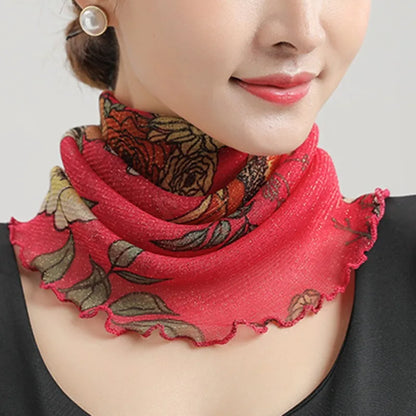 Women Chiffon Sunscreen Scarf Lightweight UV Protection - Smarsty