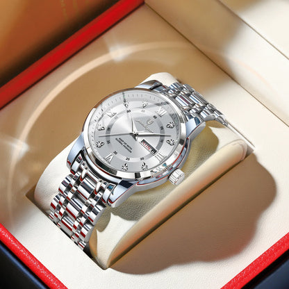POEDAGAR Luxury Waterproof Men's Watch with Luminous Dial - Smarsty