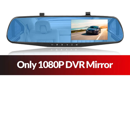 Dual Lens Dashcam With 4.3 Inch Rearview Mirror FHD 1080P - Smarsty
