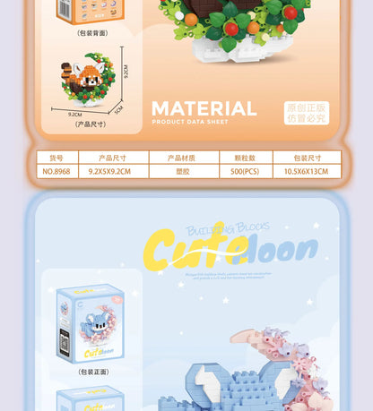 Mini Dog Cat panda raccoon Cute Pet Small Building Block Model Series Ornaments Children's Toy Christmas Birthday Gifts for Kids by Smarsty