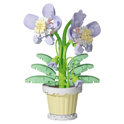 Building block flower simulation bouquet small particle assembly puzzle toy children's handmade DIY potted tabletop ornament - Smarsty